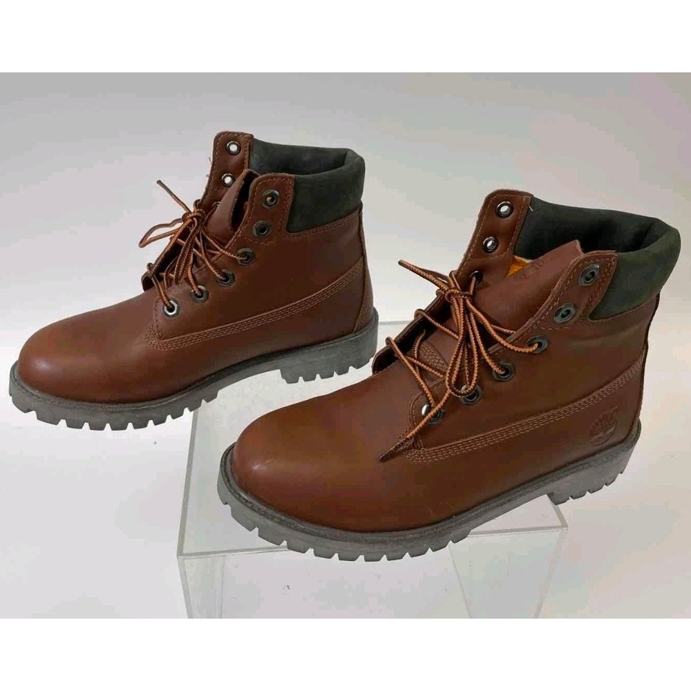 Timberland Boots 6 Inch Premium Waterproof Size 6 Juniors Brown Leather 9591R